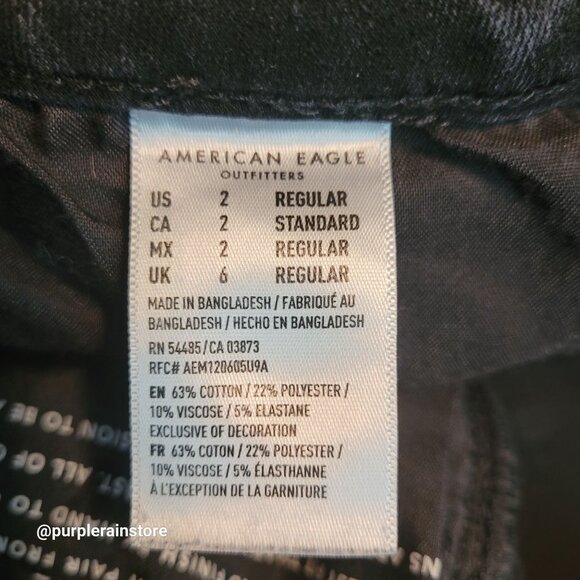 American Eagle Jeans 2 R Jegging Super Hi Rise 360 Next Level Stretch Black Wash - Picture 6 of 12